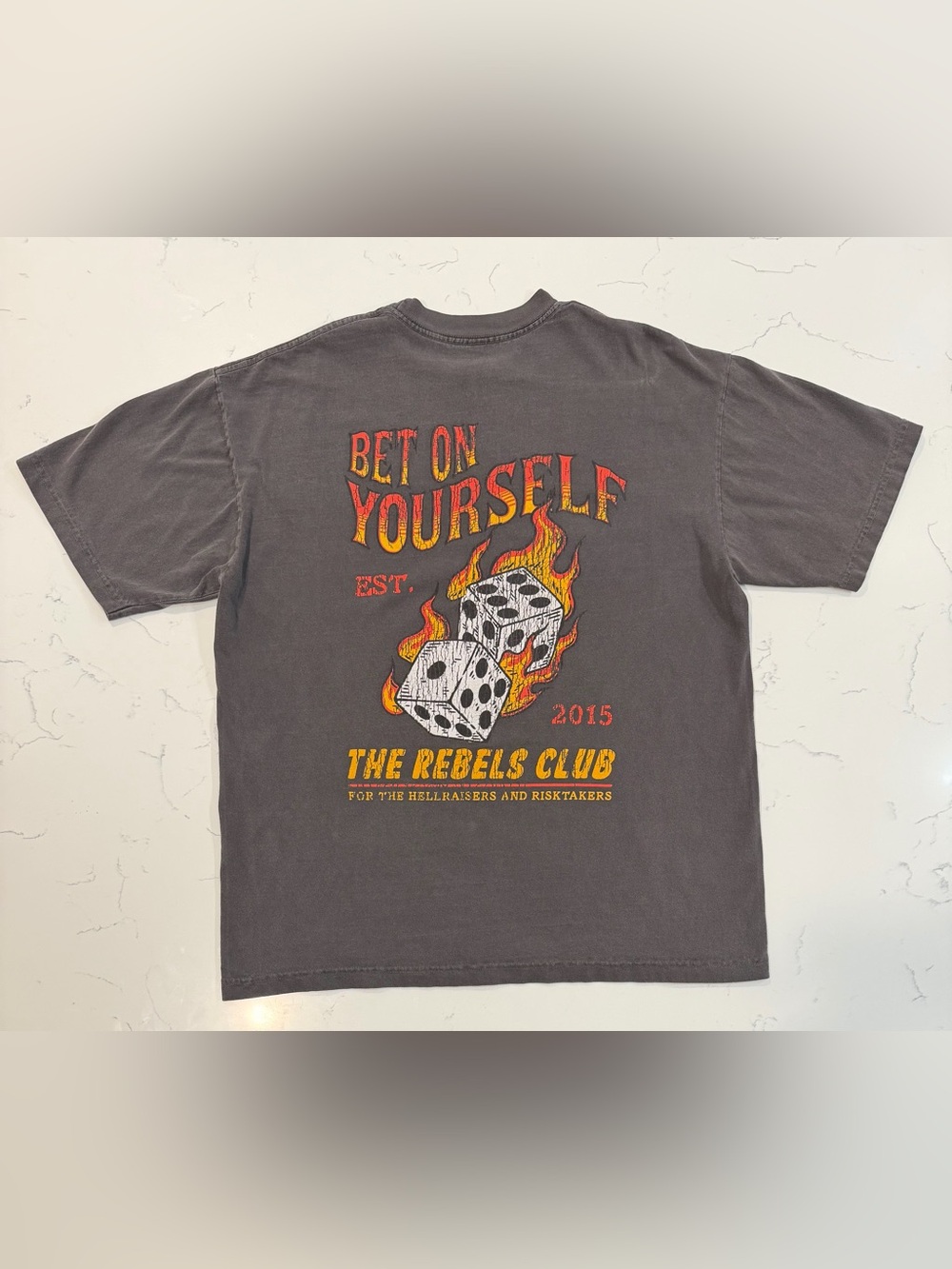 Rebel Soul Collective Bet On Yourself Graphic T-Shirt Women’s L Gray Oversized
